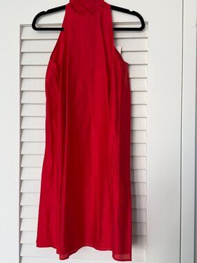 NWT COS Fluid Halterneck Mini Dress, Size 2, Red